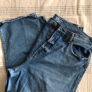 A.n.a Straight High Rise| Distressed Jean|Button Fly - Size18